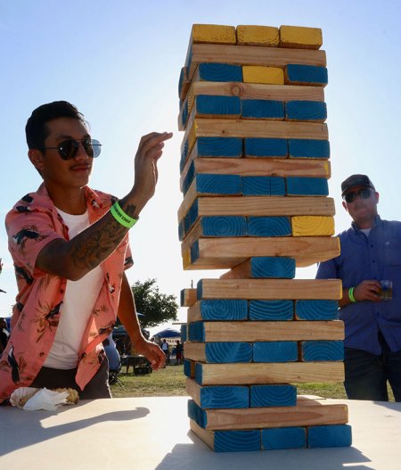 Jenga players at the annual Kings Lions Brewfest